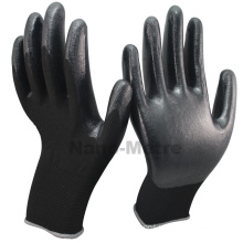 NMSAFETY CE certified nitrile dipped personalized black gloves